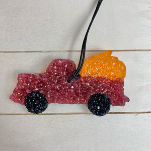 Pumpkin Truck Car Freshie | Burgundy | Marshmallow Fireside Scent