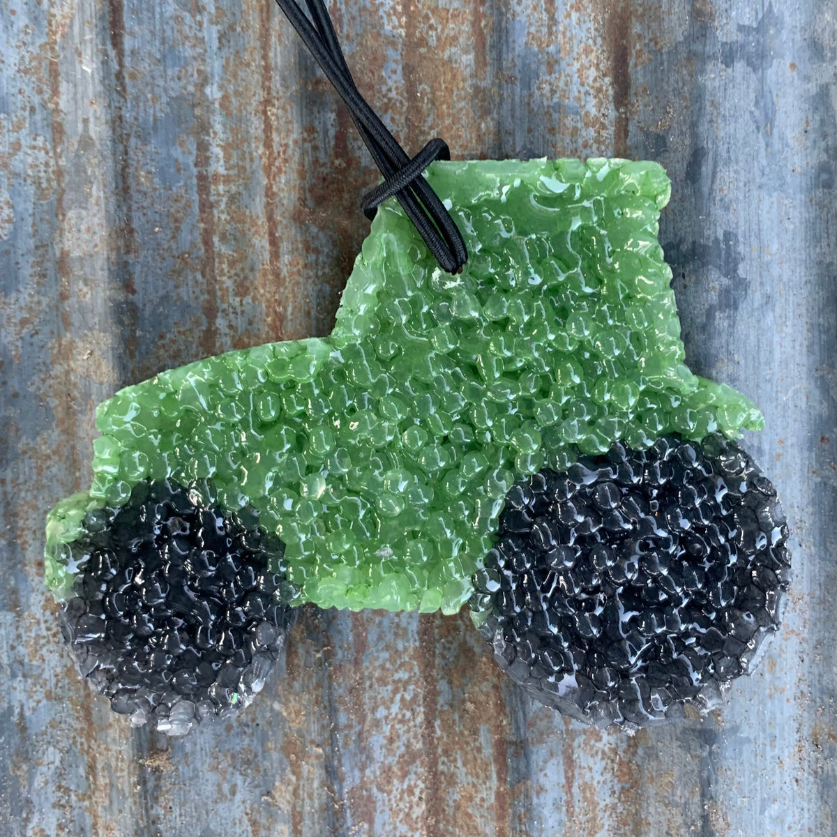 Tractor Car Freshie | Green | Mahogany Teakwood Scent – Rear View Jewels