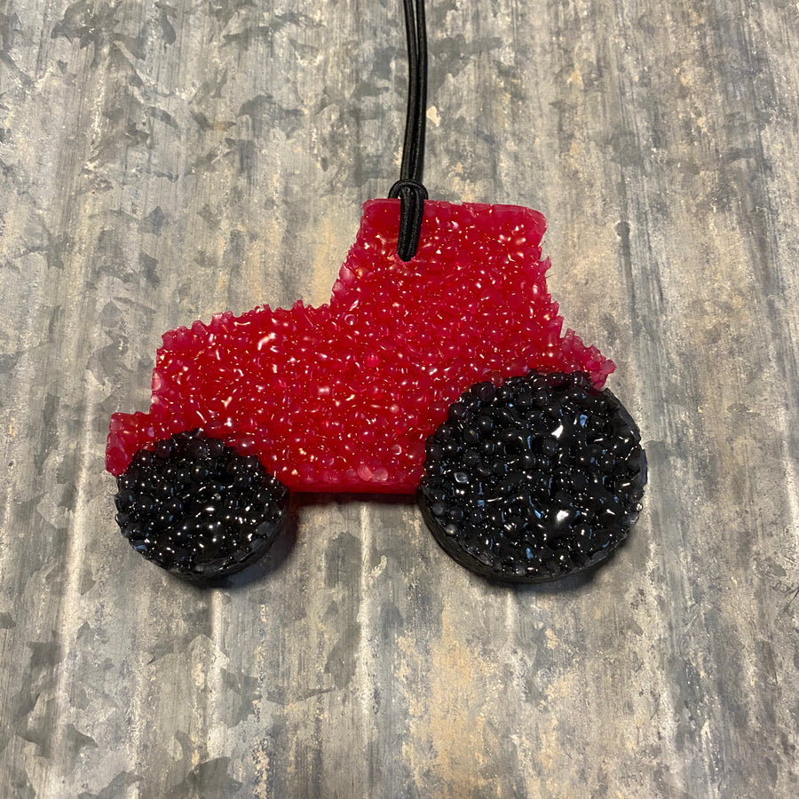 Tractor Car Freshie | Red | Mahogany Teakwood Scent