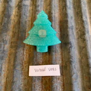 Single Car Vent Clip | Clip-On Car Air Vent Freshener | Teal Christmas Tree For Vertical Vents | Fresh Balsam Scent