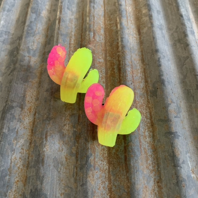 Car Vent Clips | Clip-On Car Air Vent Freshener Set | Hot Pink to Neon Yellow Cactus | Good Vibes Scent